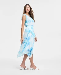 Jones New York Women's Ruffled Chiffon Bias-Cut Midi Skirt