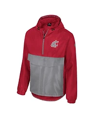 Colosseum Men's Crimson Washington State Cougars Reloaded Anorak Half-Zip Jacket