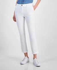 Nautica Jeans Women's Montauk Solid Cuffed Chino Pants