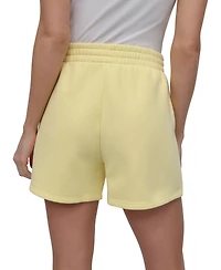 Dkny Sport Women's Varsity Embroidered Logo Smocked 4" Shorts