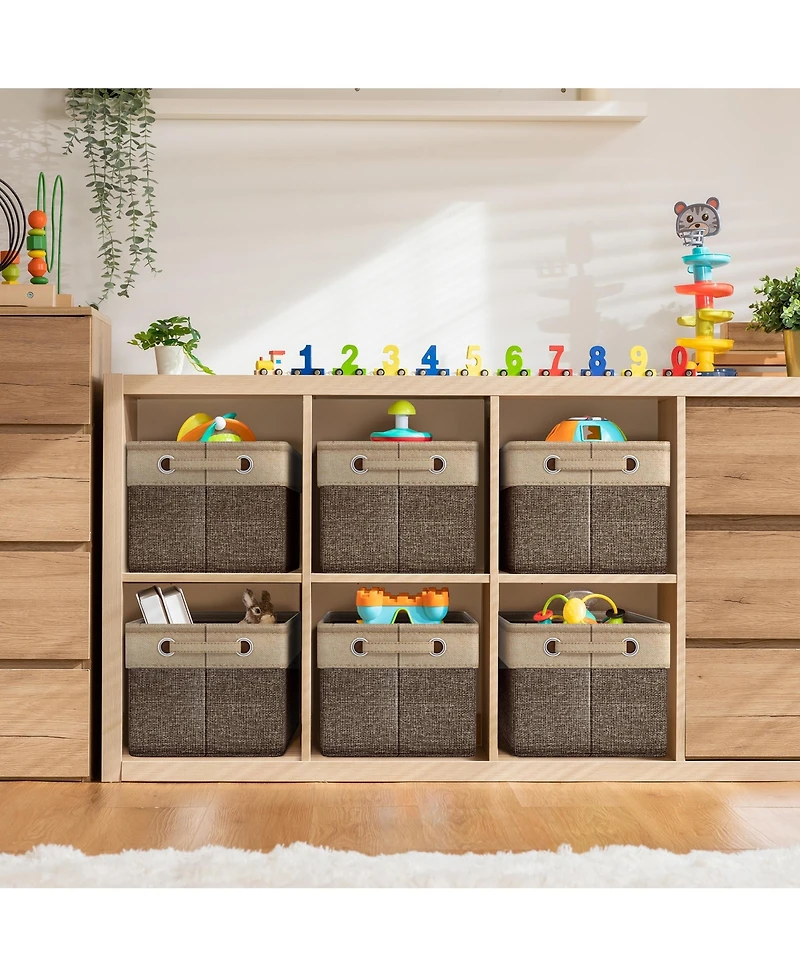 Sorbus 6 Pack 15 inch Collapsible Storage Bins with Handles