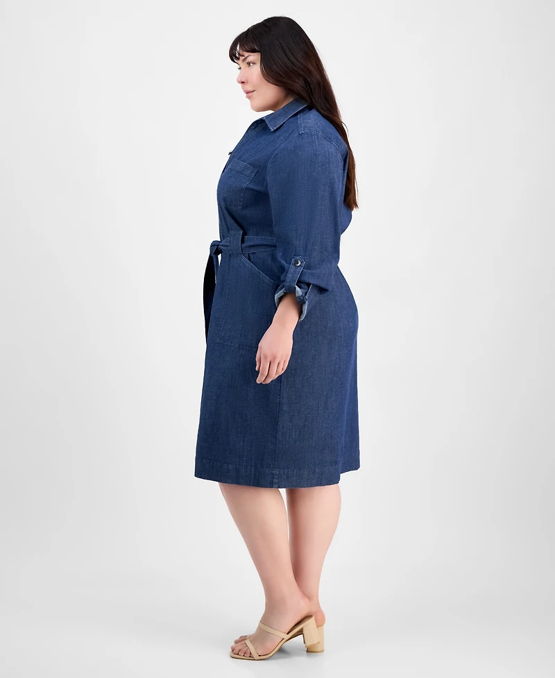Jones New York Plus Size Denim Shirtdress
