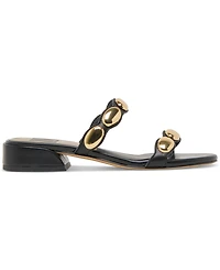 Dolce Vita Women's Fresco Embellished Double Band Slide Low Block Heel Dress Sandals