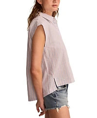 Lucky Brand Women's Cotton Sleeveless Tunic Shirt
