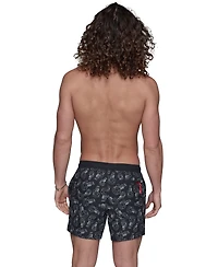 Karl Lagerfeld Paris Men's Regular-Fit Quick-Dry 5" Swim Trunks with Boxer Brief Liner