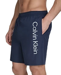 Calvin Klein Men's Regular-Fit Quick-Dry 5" Swim Trunks with Compression Short Liner