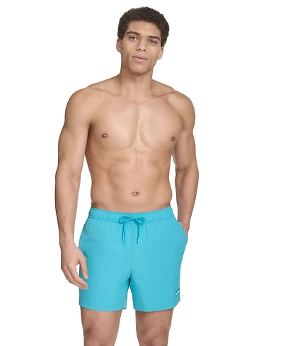 Calvin Klein Men's Core Euro Regular-Fit Quick-Dry 5" Swim Trunks with Compression Short Liner