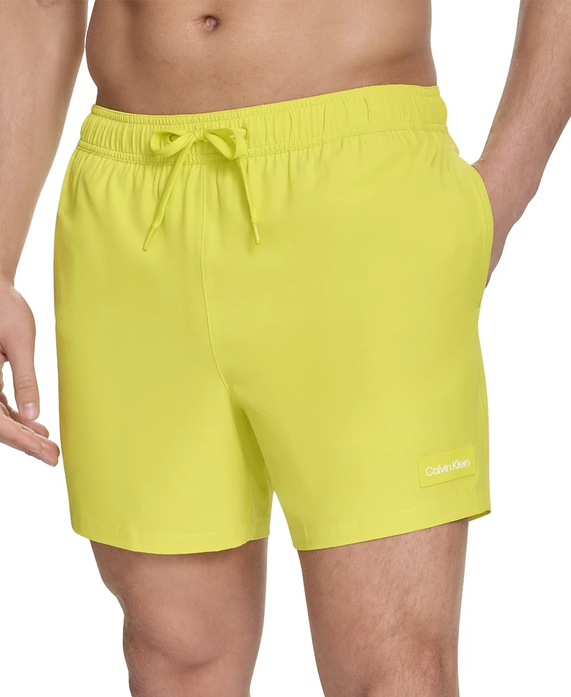 Calvin Klein Men's Core Euro Regular-Fit Quick-Dry 5" Swim Trunks with Compression Short Liner