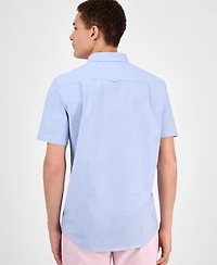 Club Room Men's Short Sleeve Button-Down Oxford Shirt