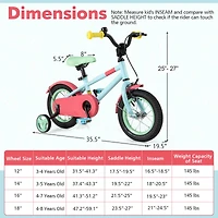 Kids Bike with Adjustable Handlebar and Saddle for 4-8 Years Old