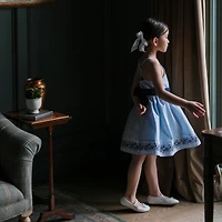 Hope & Henry Toddler Girls Heirloom Sleeveless Special Occasion Sundress with Bow Back Detail and Embroidery
