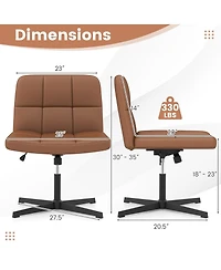Upholstered Cross-Legged Office Chair with Oversized U-Shaped Seat Comfortable and Stylish Desk