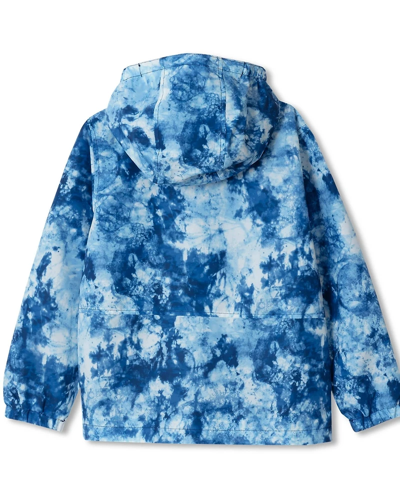 Lands' End Girls Water Resistant Hooded Slicker Rain Jacket