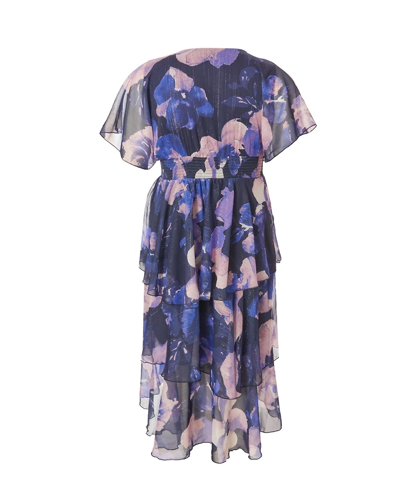 Quiz Plus Front Wrap Midi Dip Hem Dress
