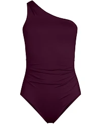 Lands' End Women's Shirred One Shoulder Piece Swimsuit