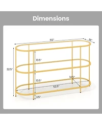 3-Tier Tv Stand Console Table with Shelves Modern Entertainment Center for Living Room
