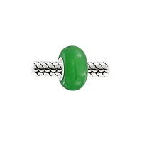 Bling Jewelry Dyed Green Jade Charm Bead Sterling Silver European Bracelet