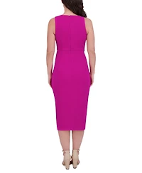 Siena Women's Ruched Side-Twist Sleeveless Midi Dress