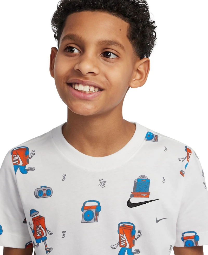 Nike Big Kids Sportswear Printed Crewneck T-Shirt