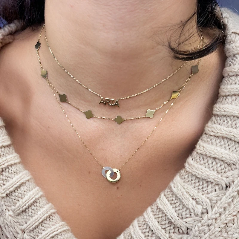 The Lovery Mini Gold Clover Necklace 14K Gold