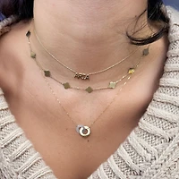 The Lovery Mini Gold Clover Necklace 14K Gold