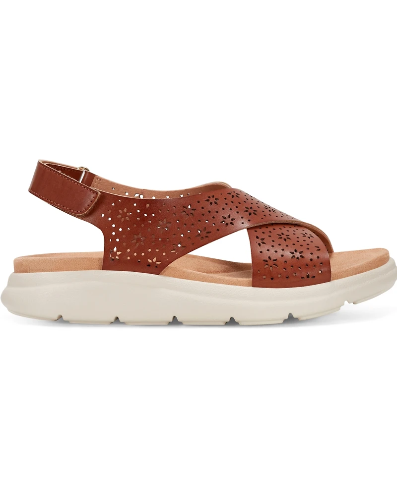 Easy Spirit Women's Amiya Crisscross Lightweight Flat Sandals