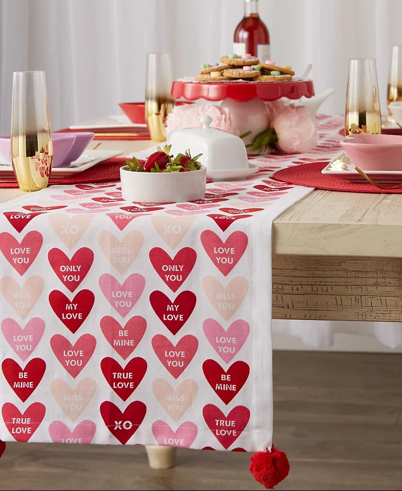Design Imports Valentine's Day Table Runner, 14" x 72"