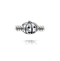 Bling Jewelry Spooky Halloween Pumpkin Charm Bead in Oxidized Sterling Silver Bracelets