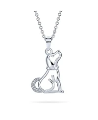 Bling Jewelry Bff Best Friend Cz Accent Puppy Dog Pendant Necklace