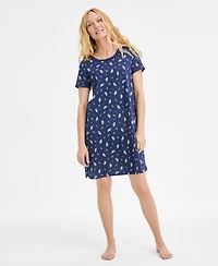 Charter Club Women's Printed Short-Sleeve Sleepshirt
