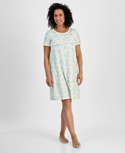 Charter Club Women's Printed Short-Sleeve Sleepshirt