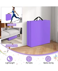 6 x 2 Ft Tri-Fold Gym Mat with Handles and Removable Zippered Cover