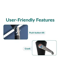 10 ft Outdoor Patio Umbrella with Tilt and Crank - 3-Tier Vented Outdoor Table Umbrella - Navy Blue