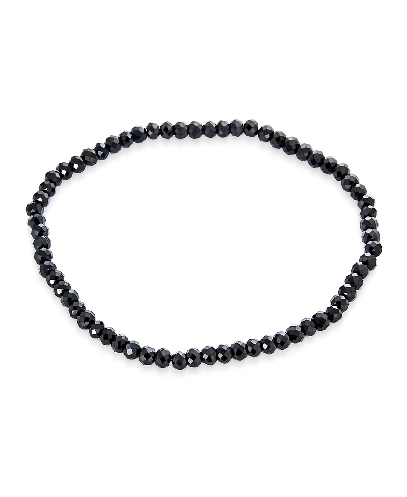 Bling Jewelry Dainty Natural Stone Multi-Strand Seed Bead Stretch Bracelet with Caviar Rondell Beads