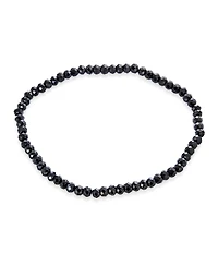 Bling Jewelry Dainty Natural Stone Multi-Strand Seed Bead Stretch Bracelet with Caviar Rondell Beads