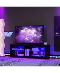 Modern Tv Stand with Led Lights and Adjustable Shelves Stylish Entertainment Center for Living Room