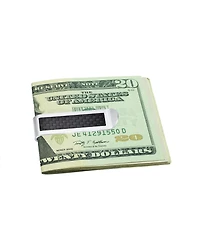 Bling Jewelry Two Tone Black Weave Carbon Fiber Money Clip Card Holder