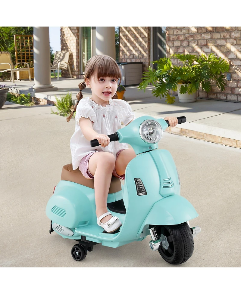 Kids Ride on Motorcycle Licensed Vespa with Led Headlight and Horn