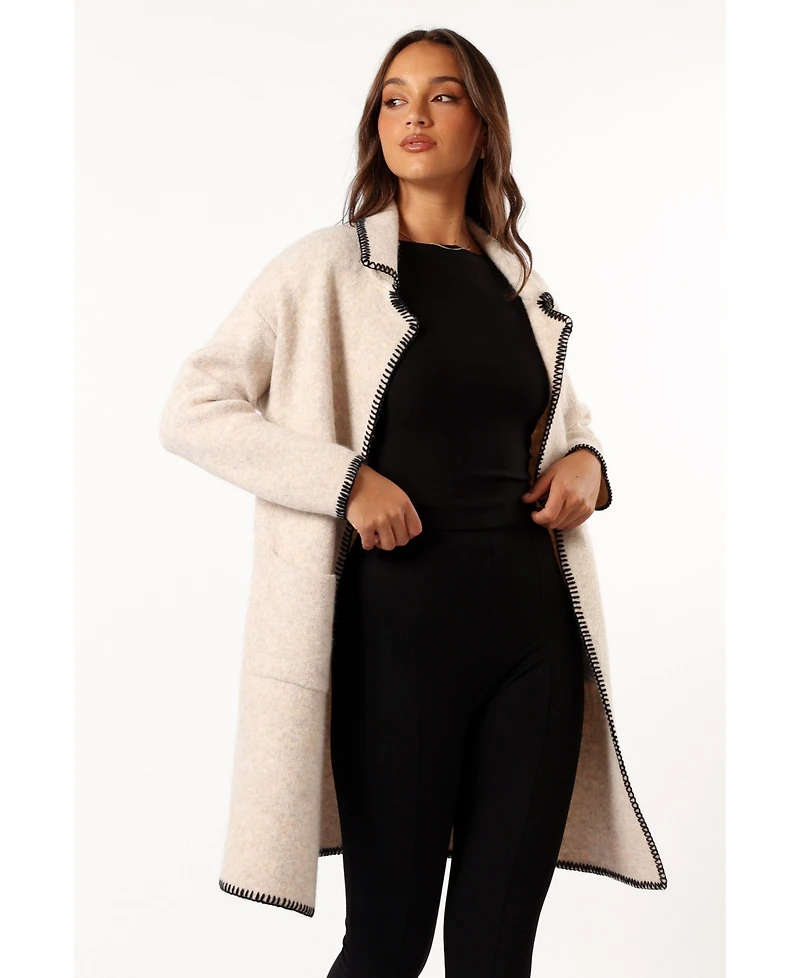 Petal and Pup Women's Oaklynn Contrast Stitch Coatigan