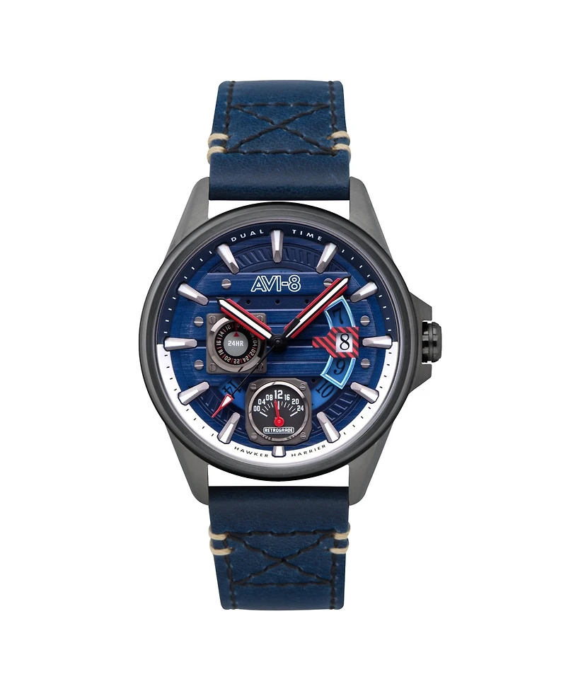 Avi-8 Men's Hawker Harrier Farley Multifunction Leather Strap Watch