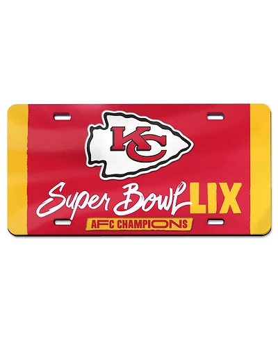 Wincraft Kansas City Chiefs 2024 Afc Champions Laser Cut Acrylic License Plate