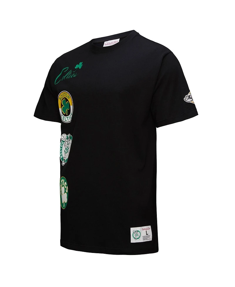 Mitchell & Ness Men's Black Boston Celtics Black Out Collection Vintage Premium T-Shirt
