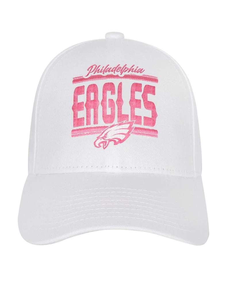 Outerstuff Big Girls Philadelphia Eagles All White Structured Adjustable Hat