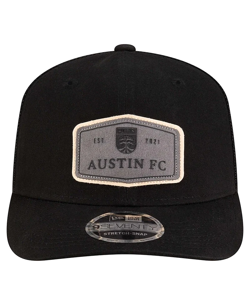 New Era Men's Black Austin Fc Labeled 9SEVENTY Trucker Stretch-Snap Adjustable Hat