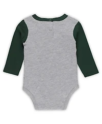 Outerstuff Baby Boys and Girls Michigan State Spartans Double Up Long Sleeve Bodysuit Pant Set, 2-Piece