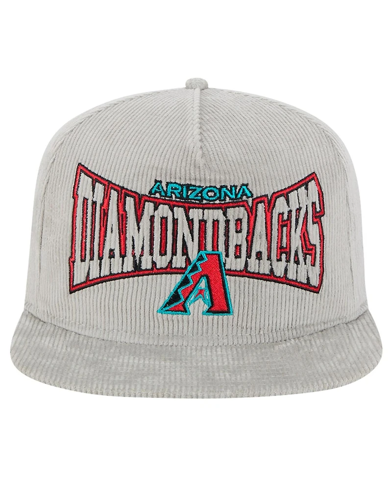 New Era Men's Gray Arizona Diamondbacks Corduroy Golfer Snapback Hat