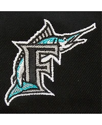 Mitchell & Ness Men's Black Florida Marlins Team Tagged Snapback Hat
