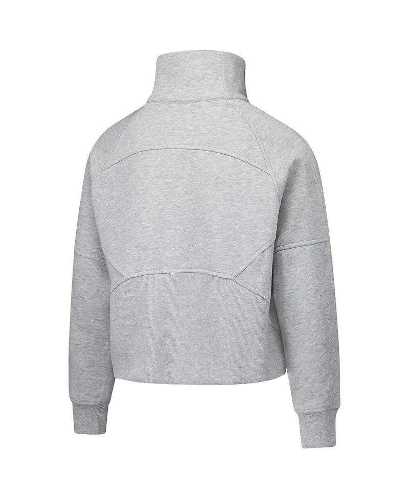 Garb Big Girls Heather Gray Lsu Tigers Dawn Raglan Fleece Cropped Half-Zip Sweatshirt