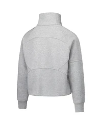 Garb Big Girls Heather Gray Lsu Tigers Dawn Raglan Fleece Cropped Half-Zip Sweatshirt