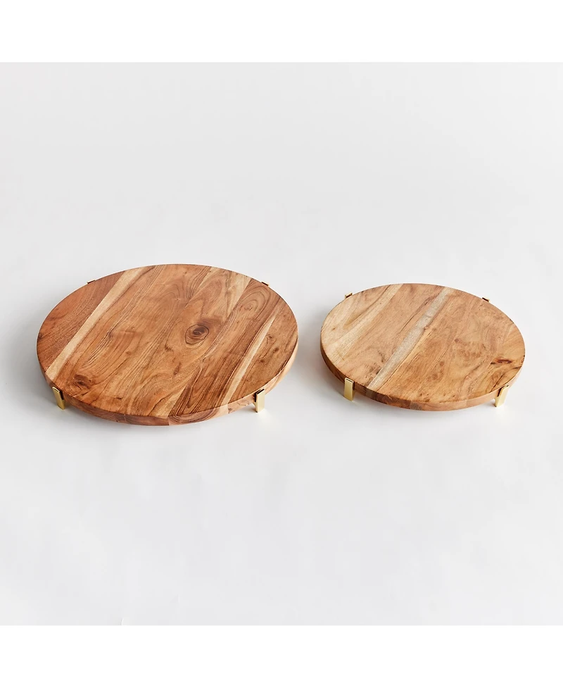 Cherie Round Stand Serving Boards Set of 2